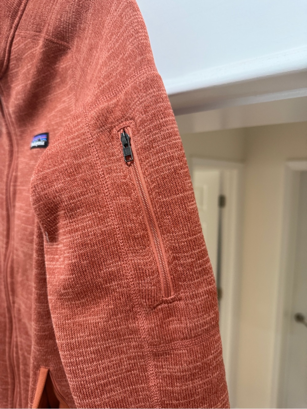 Patagonia Women's Zip-Up Fleece Jacket in Rust Orange - Picture 3 of 5